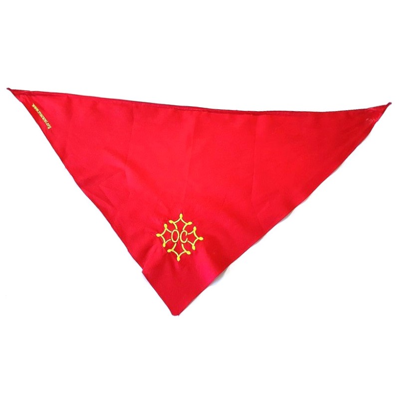 Foulard coton brodé croix occitane Foulard coton brodé croix occitane