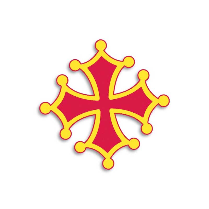 Autocollant Croix occitane sang et or 6.5 cm Autocollant Croix occitane sang et or 6.5 cm